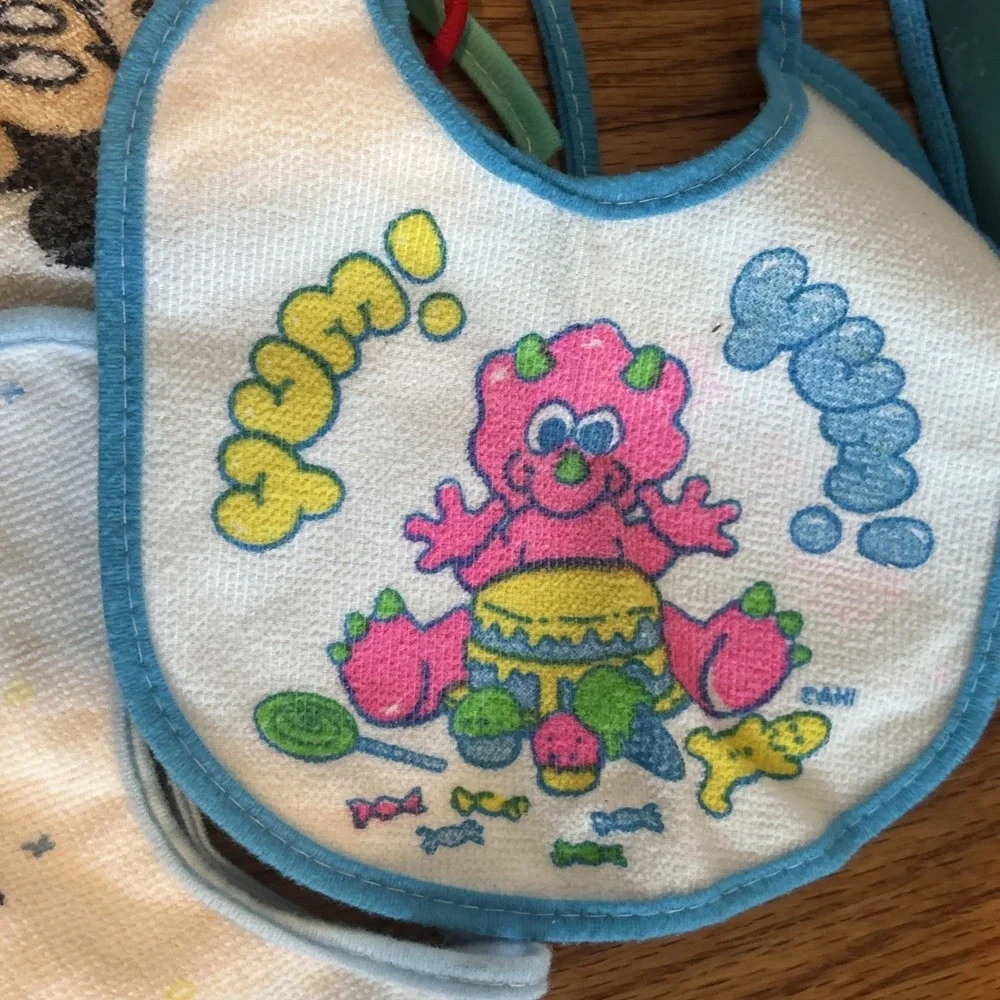 Vintage Playskool Disney And Others Lot Of 7 Bibs Cloth Vinyl